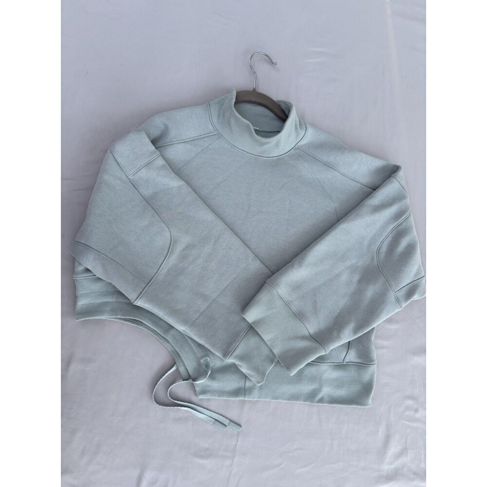 Lululemon Plush Fleece Curved Hem Pullover - Silver Green- SIZE 8